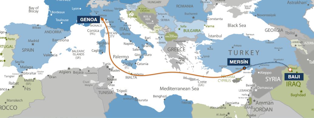 Genoa, Italy - Baiji, Iraq